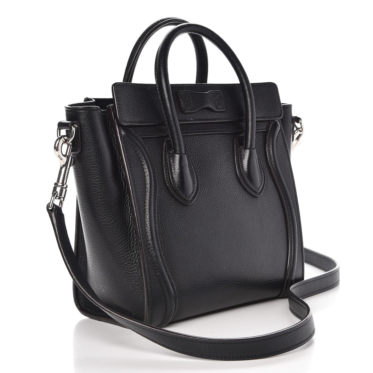 Drummed Calfskin Nano Luggage Black
