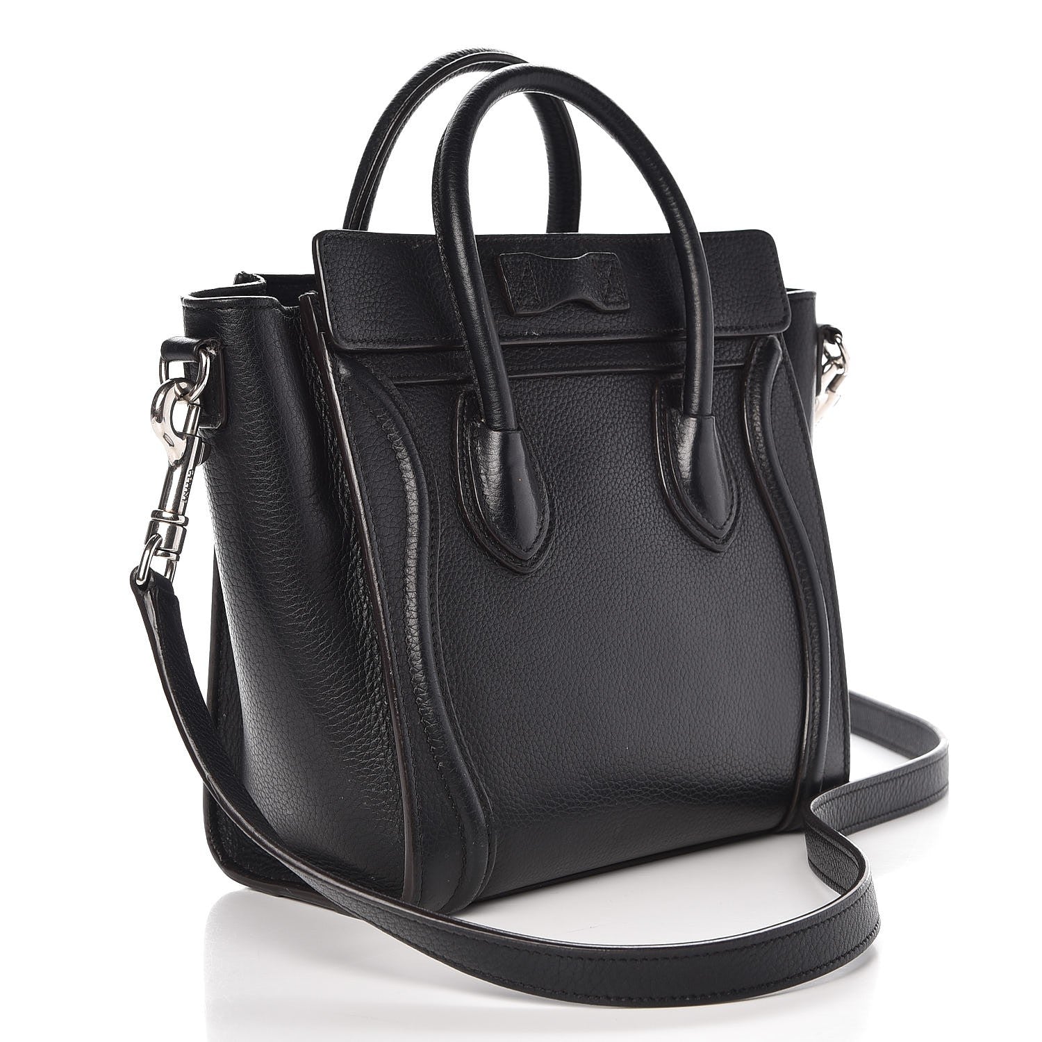 Celine Drummed Calfskin Nano Luggage Black 3 of 16