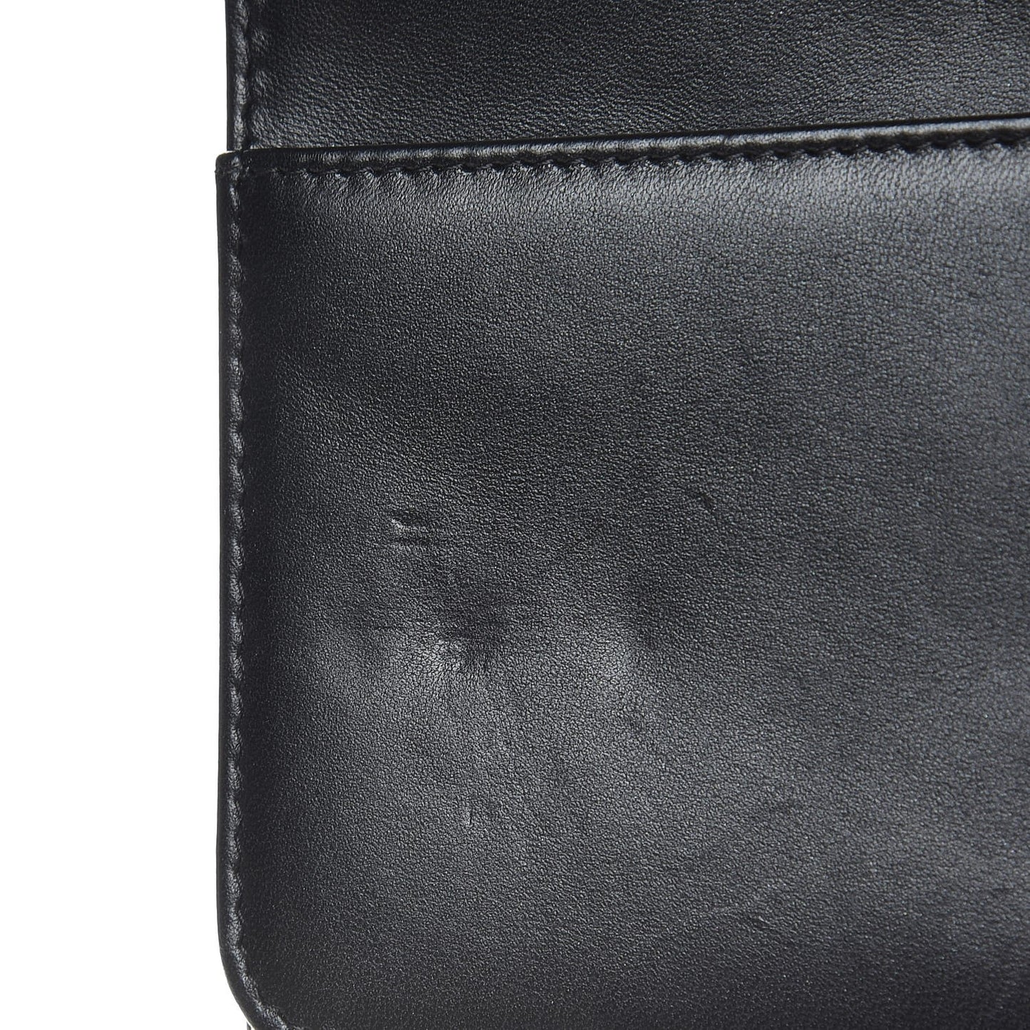 Lambskin Quilted Pearl Wallet On Chain WOC Black