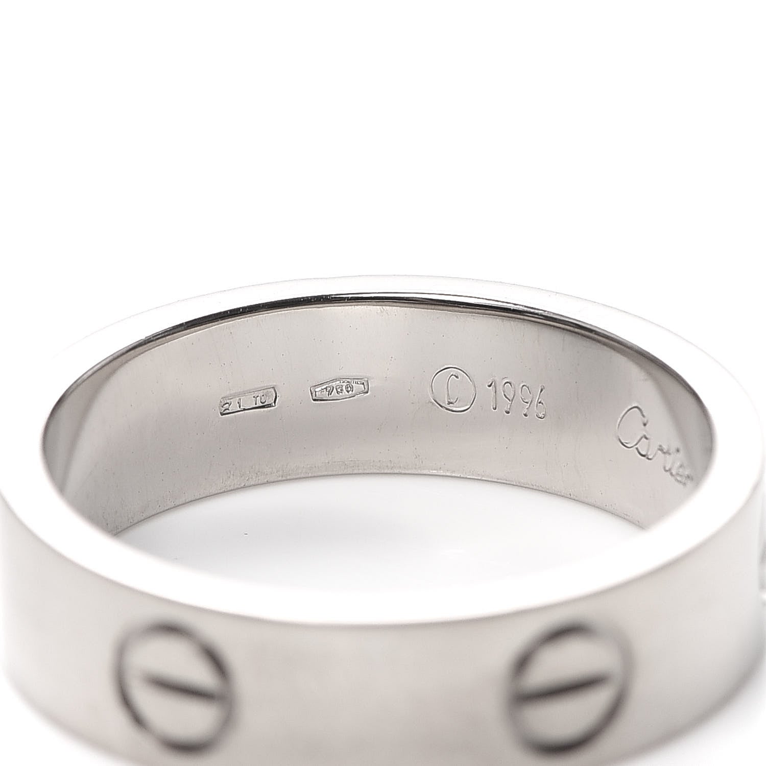 Cartier 18K White Gold 6mm LOVE Ring 59 8.75 4 of 5