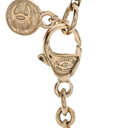 Chanel Crystal Textured CC Pendant Necklace Gold 5 of 7