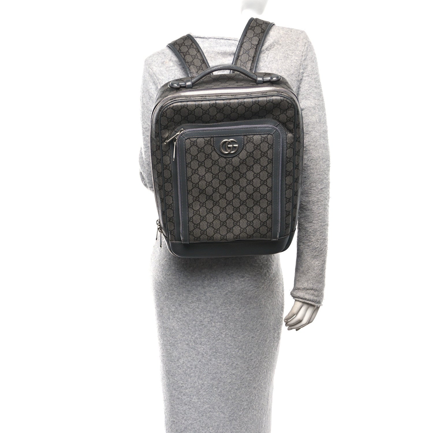 Gucci GG Supreme Monogram Ophidia Backpack  Grey 2 of 9