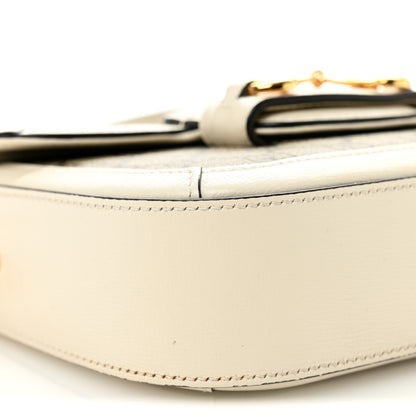 Gucci GG Supreme Monogram Web Mini Horsebit 1955 Shoulder Bag Beige Mystic White 9 of 10