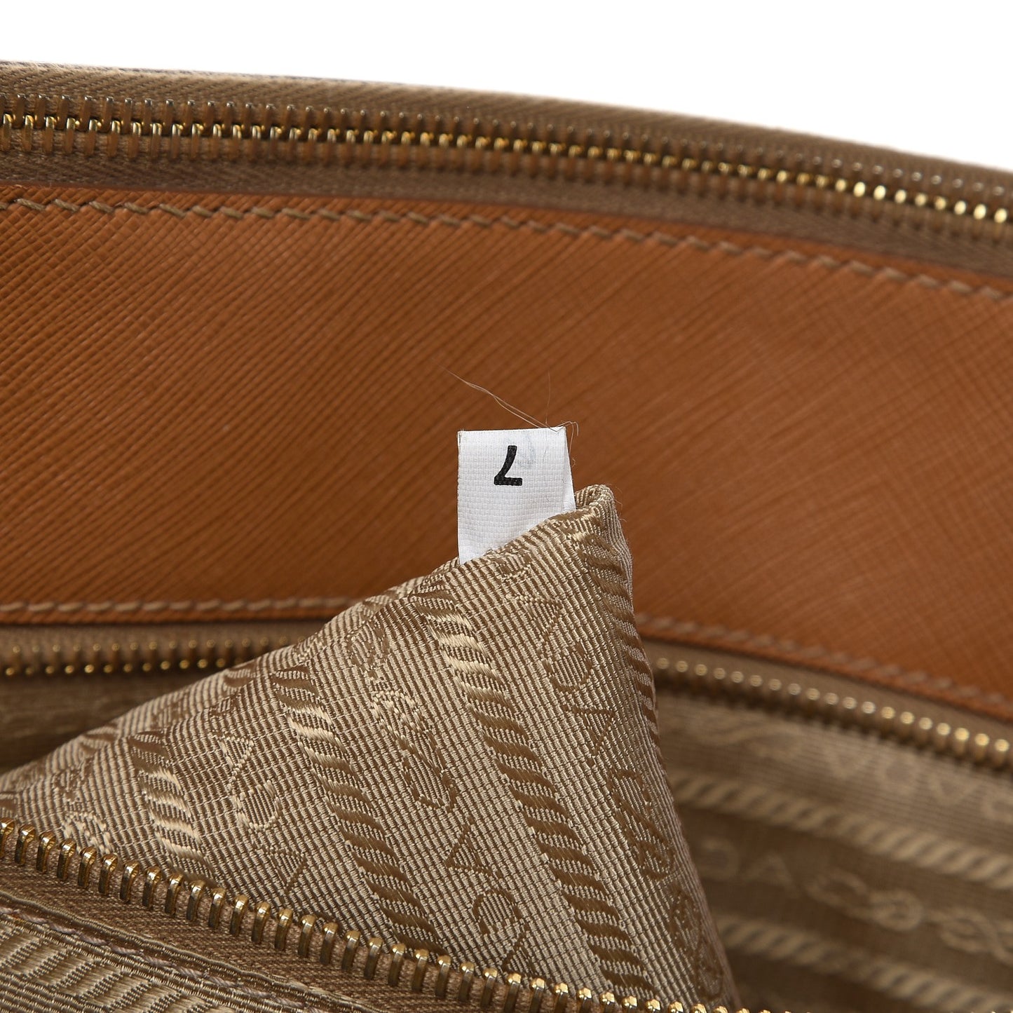 Saffiano Large Galleria Double Zip Tote Caramel