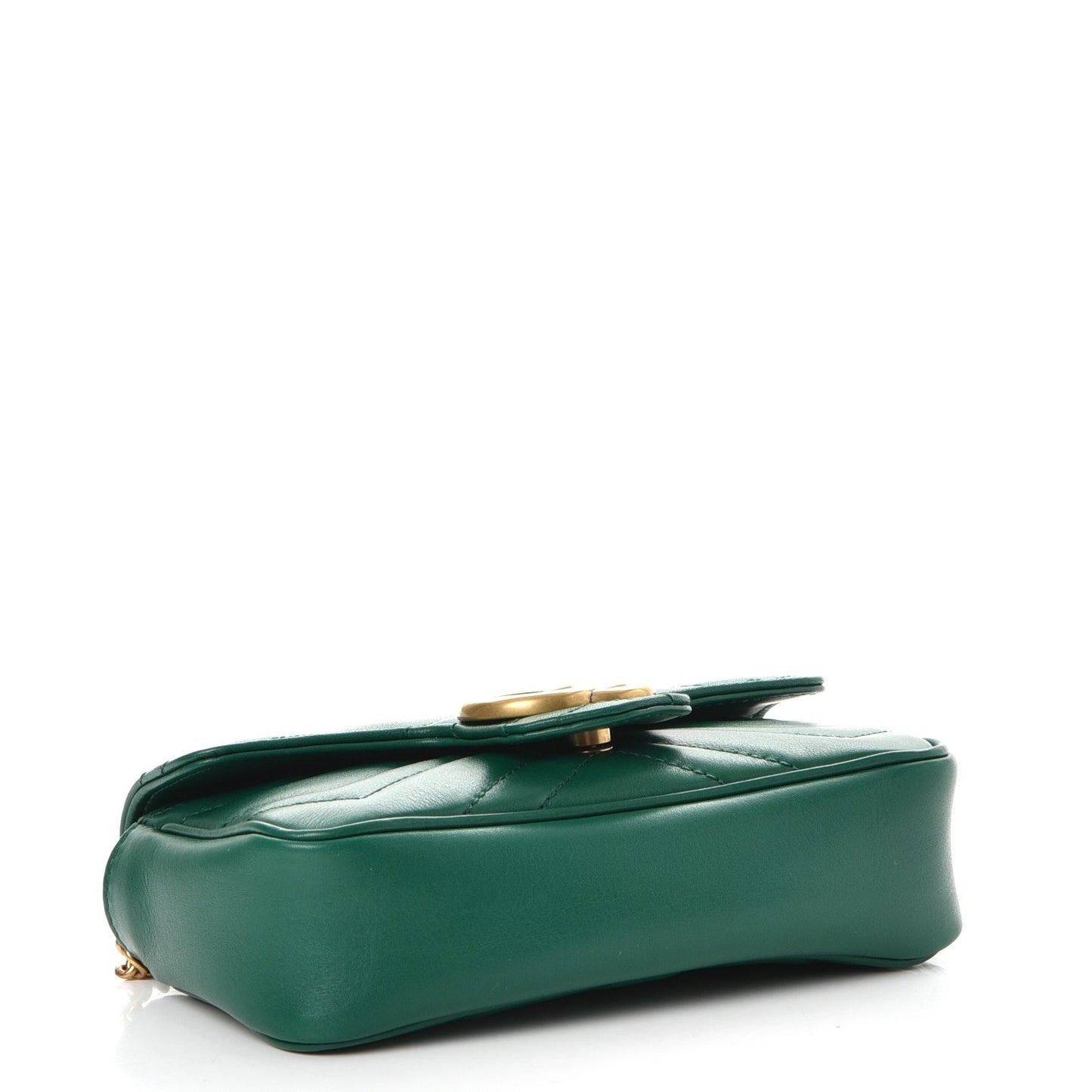 Calfskin Matelasse Super Mini GG Marmont Shoulder Bag Emerald Green