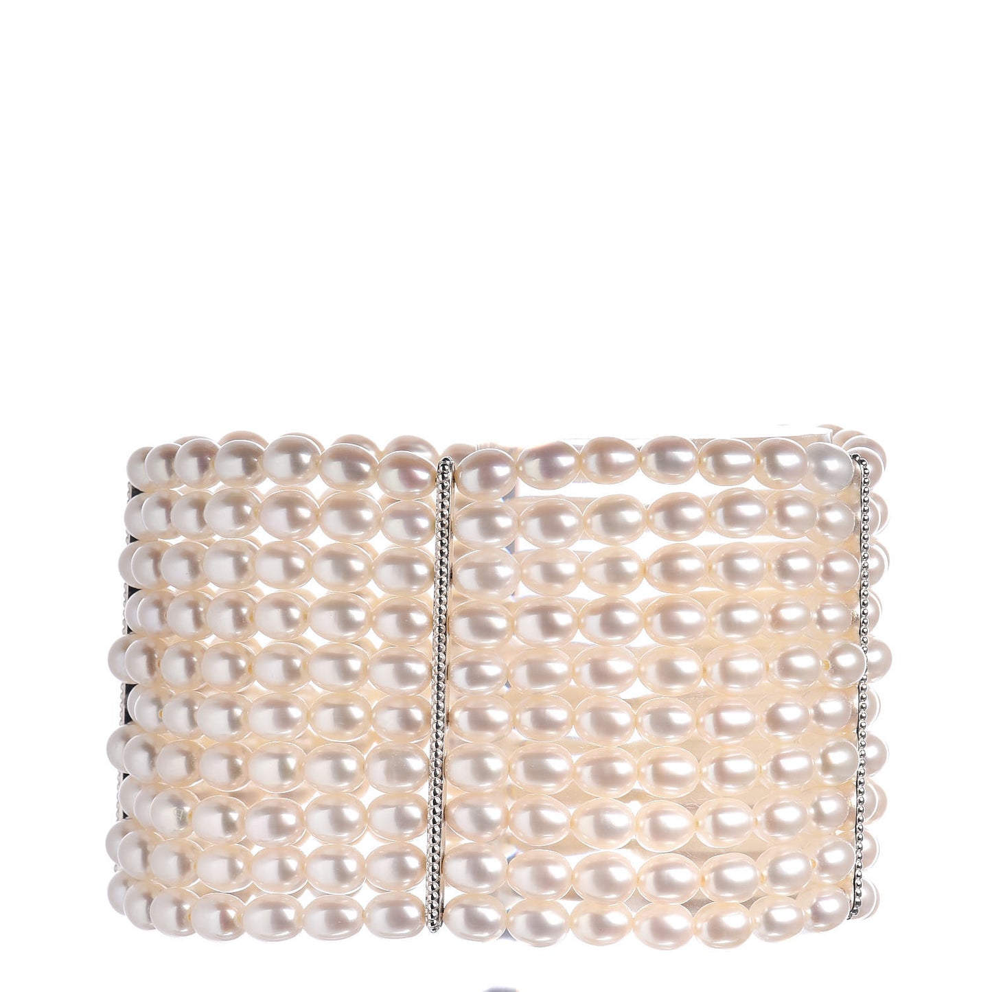 Sterling Silver Freshwater Pearl 4.5mm Ziegfeld 10 Strand Bracelet