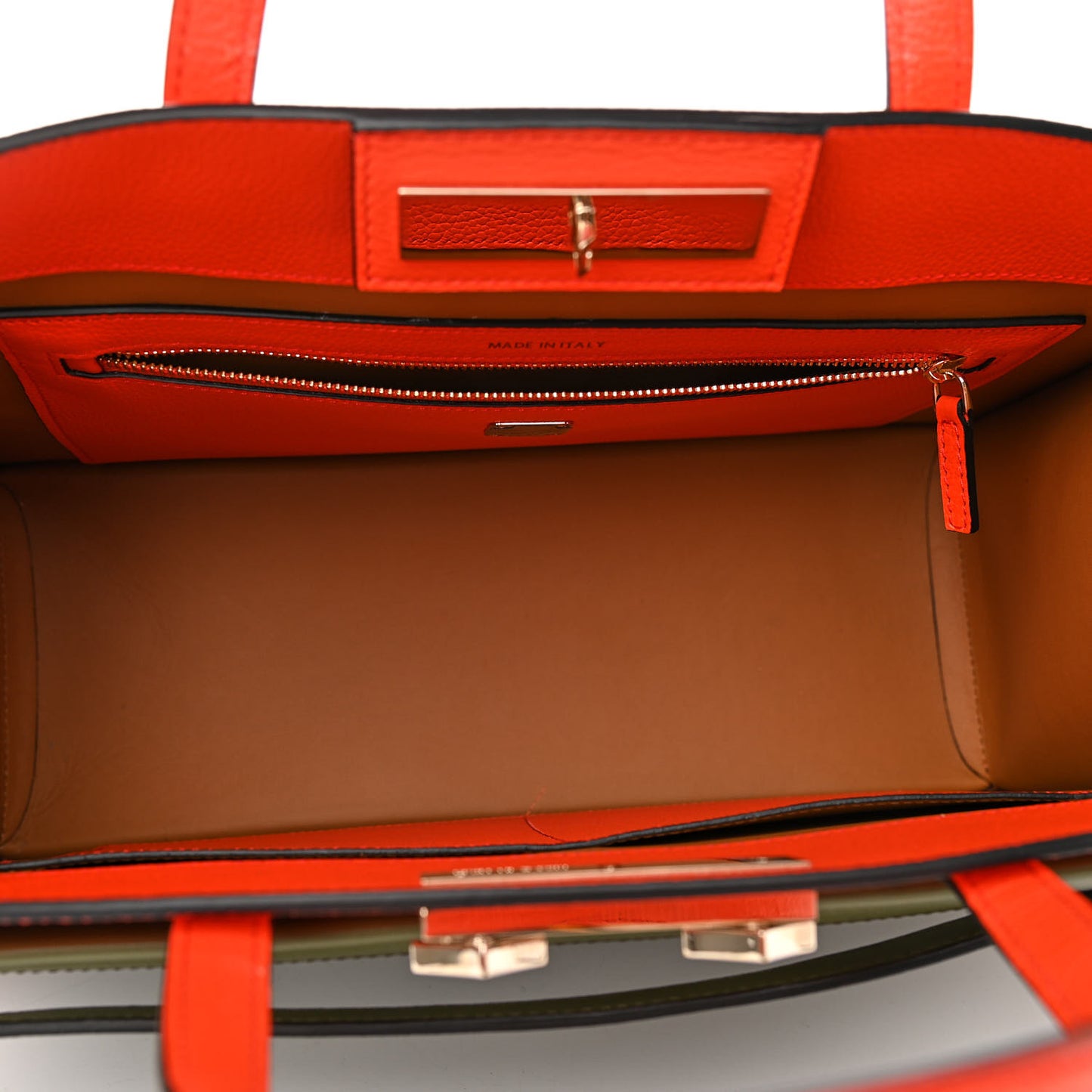 Calfskin Medium Milano Tote Tangerine Tango Winter Mos