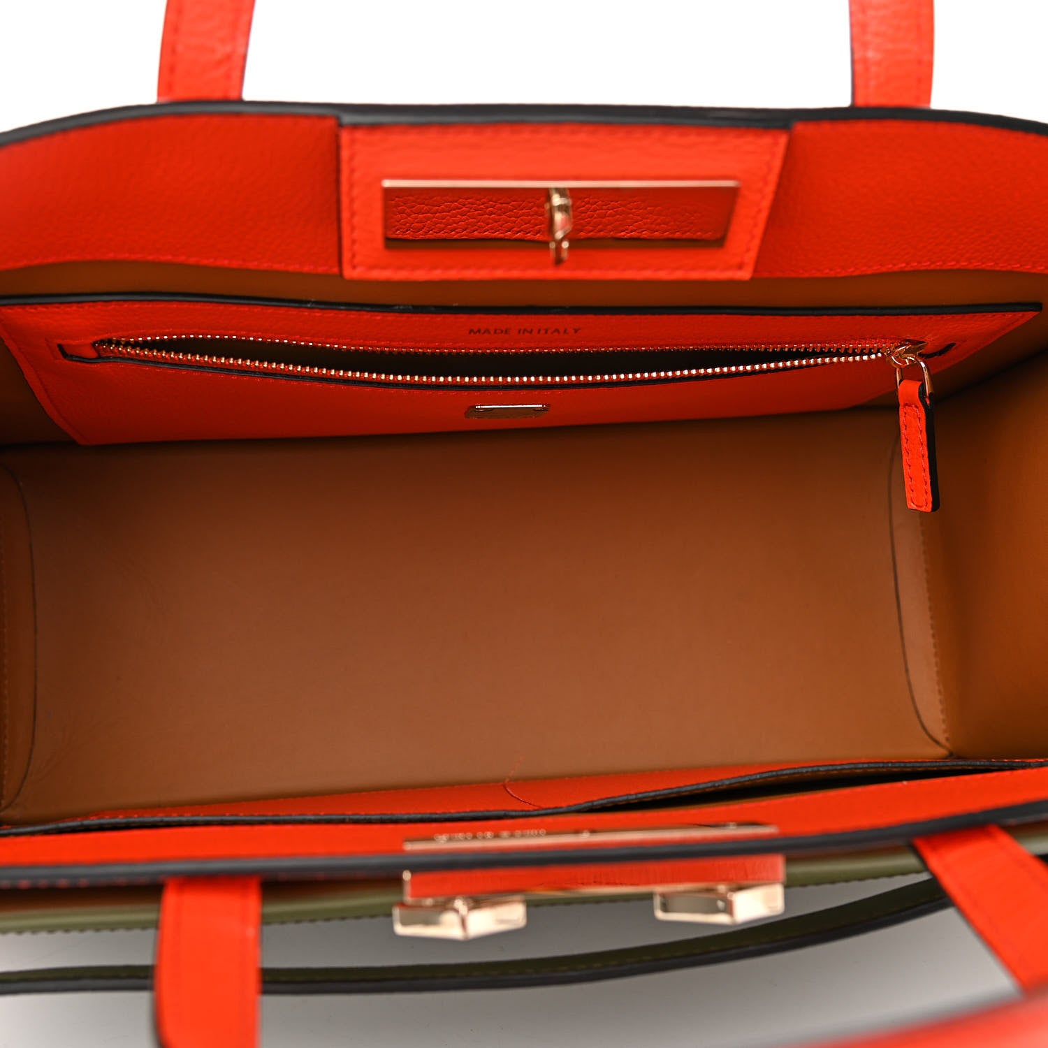MCM Calfskin Medium Milano Tote Tangerine Tango Winter Mos 5 of 10