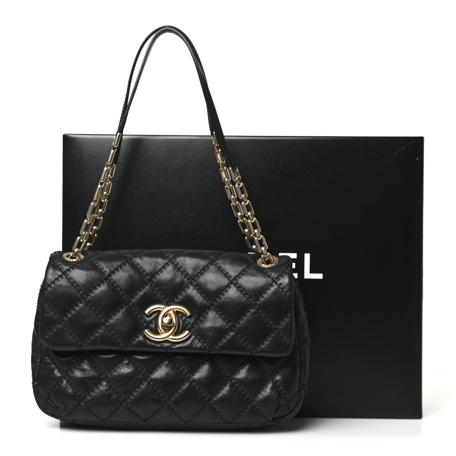 Chanel Calfskin Quilted Retro Chain Flap Black 11 of 11