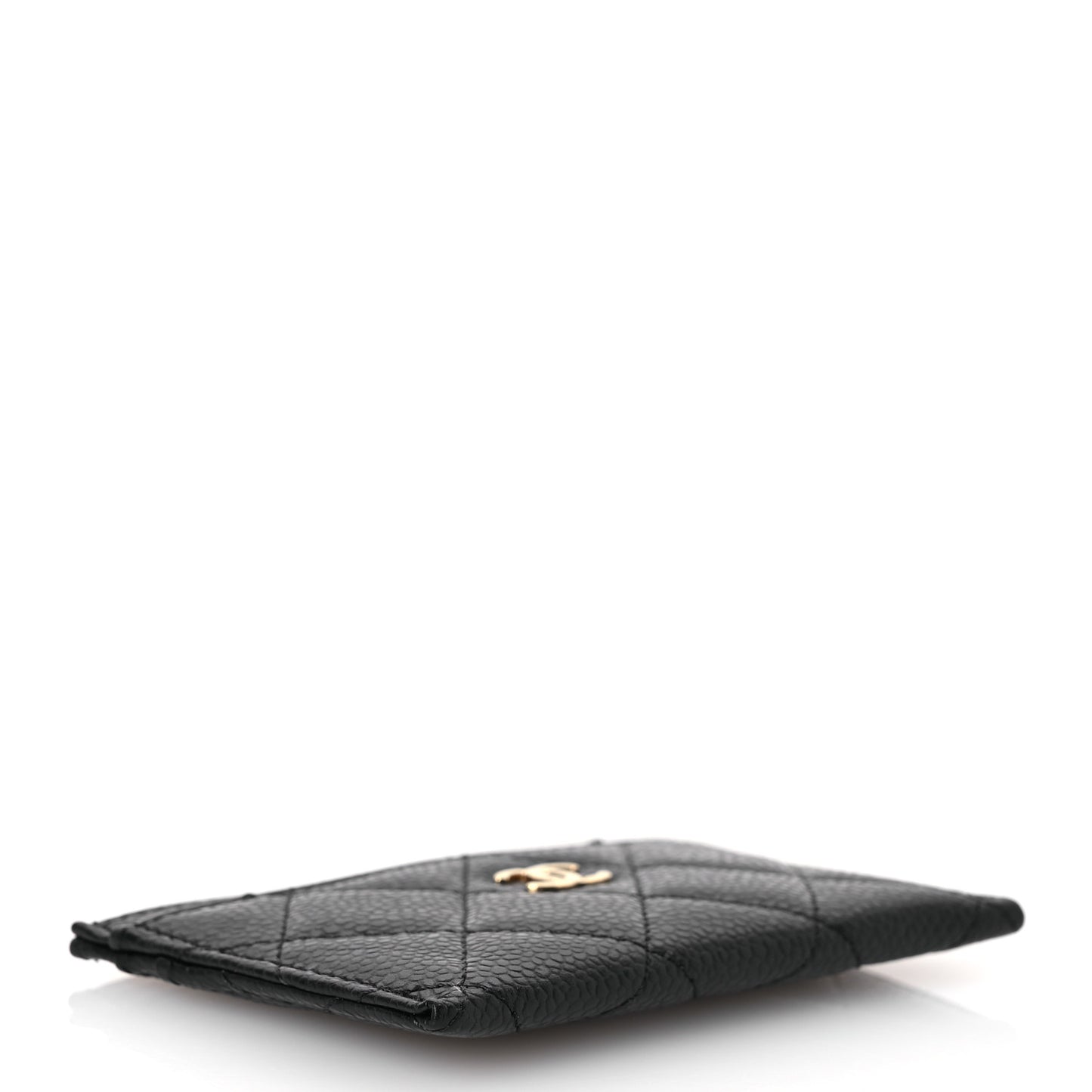 Caviar Quilted Card Holder Black
