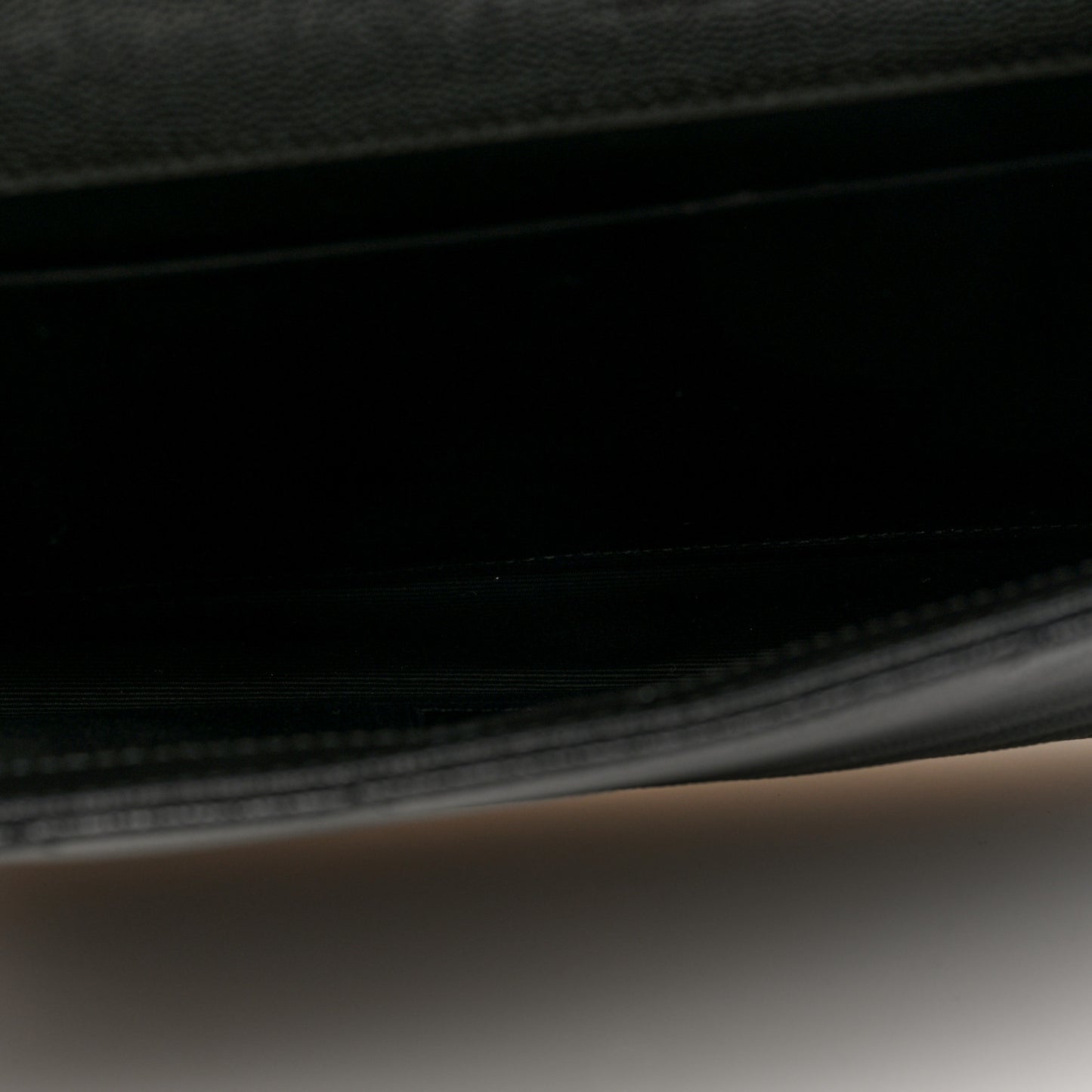 Grain De Poudre Matelasse Chevron Monogram Envelope Clutch Black