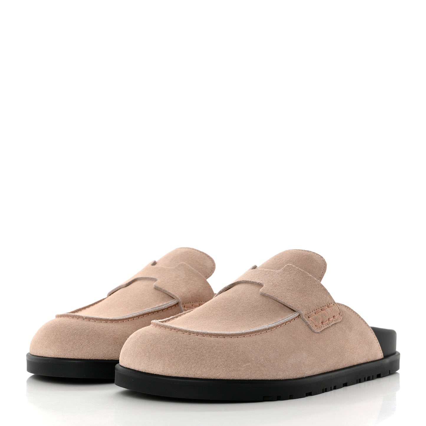 Suede Calfskin Go Mules 37 Beige Nude