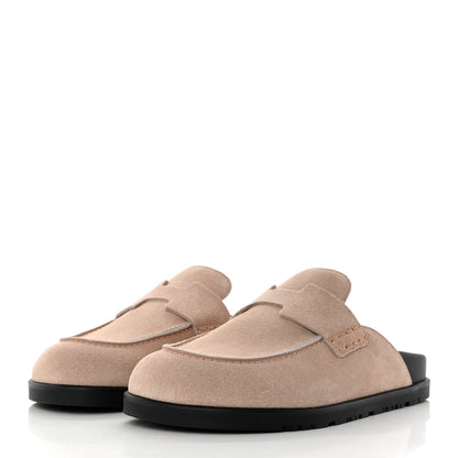 Hermes Suede Calfskin Go Mules 37 Beige Nude 3 of 9
