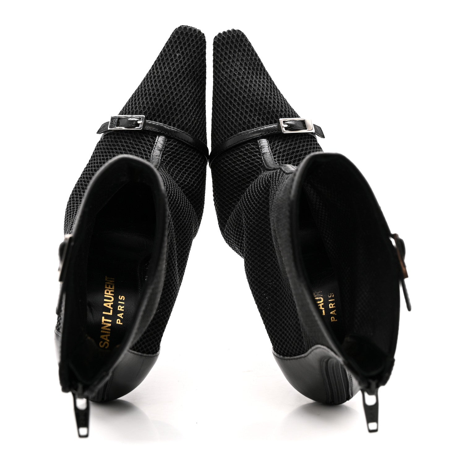 Saint Laurent Elba Applique Tulle Aston 115 Boots 35.5 Black 2 of 10