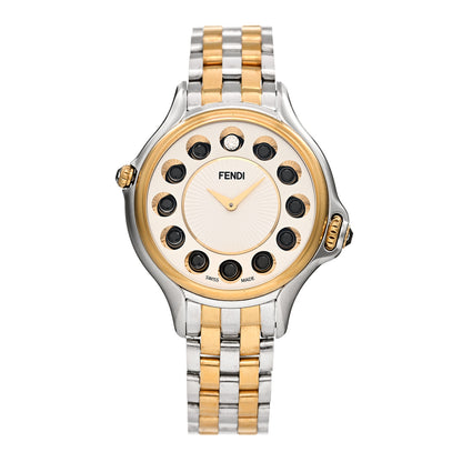 Fendi Stainless Steel Diamond Topaz 38mm Crazy Carats Two Tone Quartz Watch Silver 3 of 7