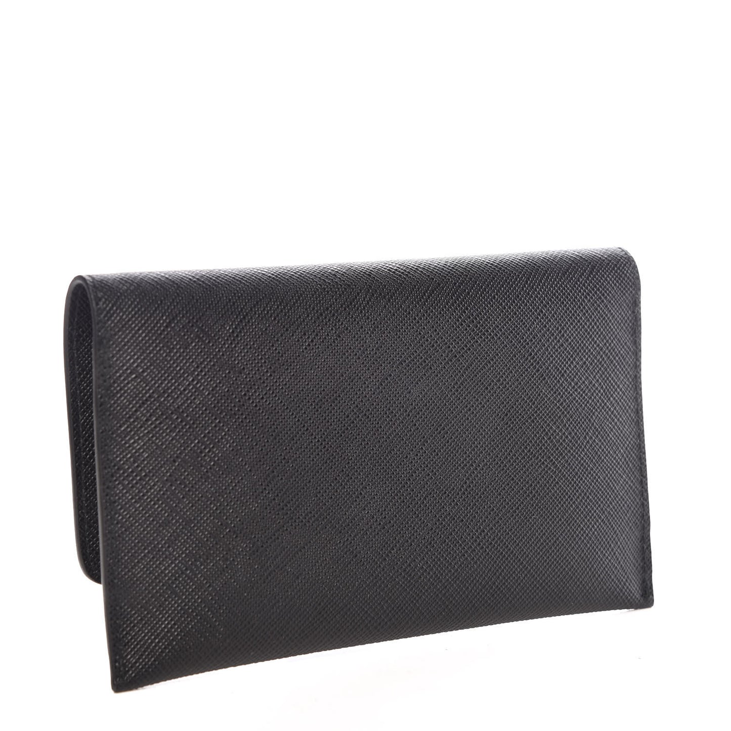 Saffiano Metal Flap Wallet Black