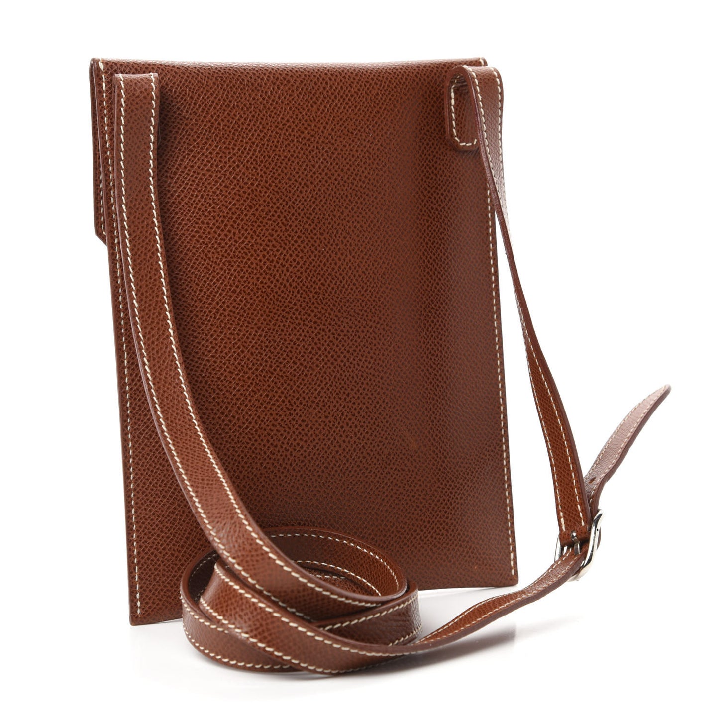 Veau Lisse Amelie Flat Pochette Noisette