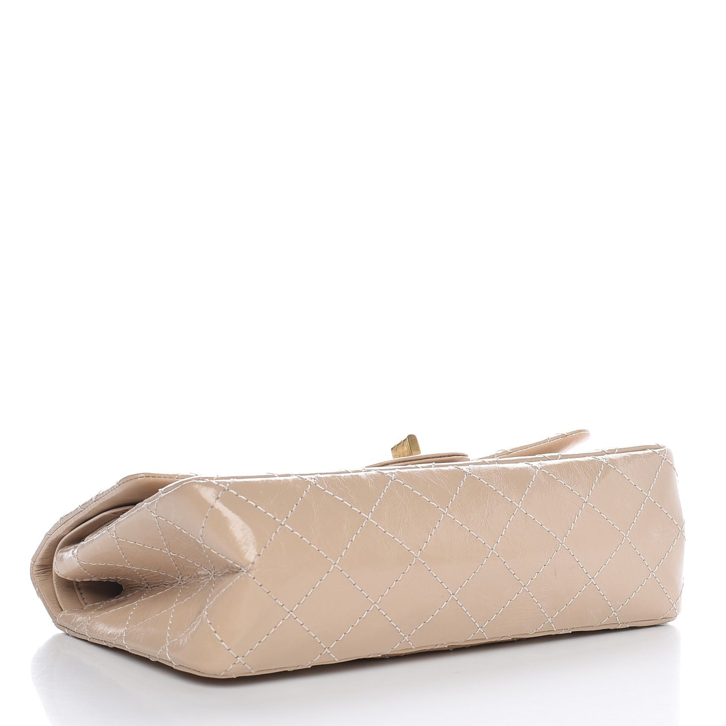 Patent Distressed Calfskin Quilted 2.55 Reissue 225 Flap Beige