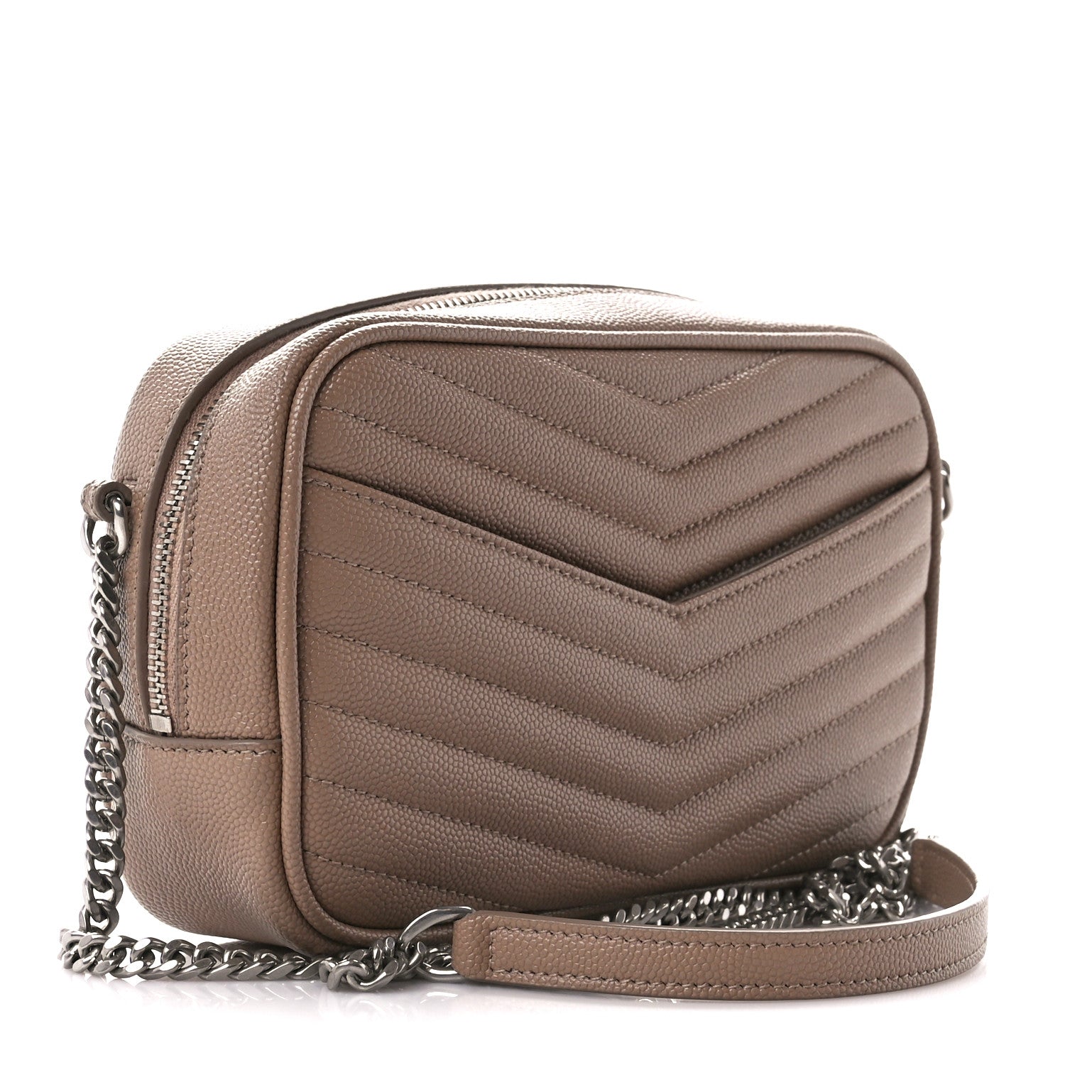 Saint Laurent Grain De Poudre Matelasse Monogram Mini Lou Camera Bag Pale Blush 3 of 10
