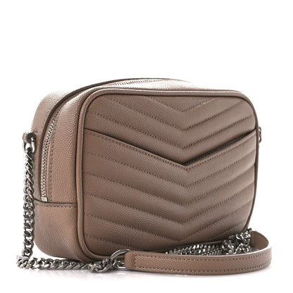 Saint Laurent Grain De Poudre Matelasse Monogram Mini Lou Camera Bag Pale Blush 3 of 10