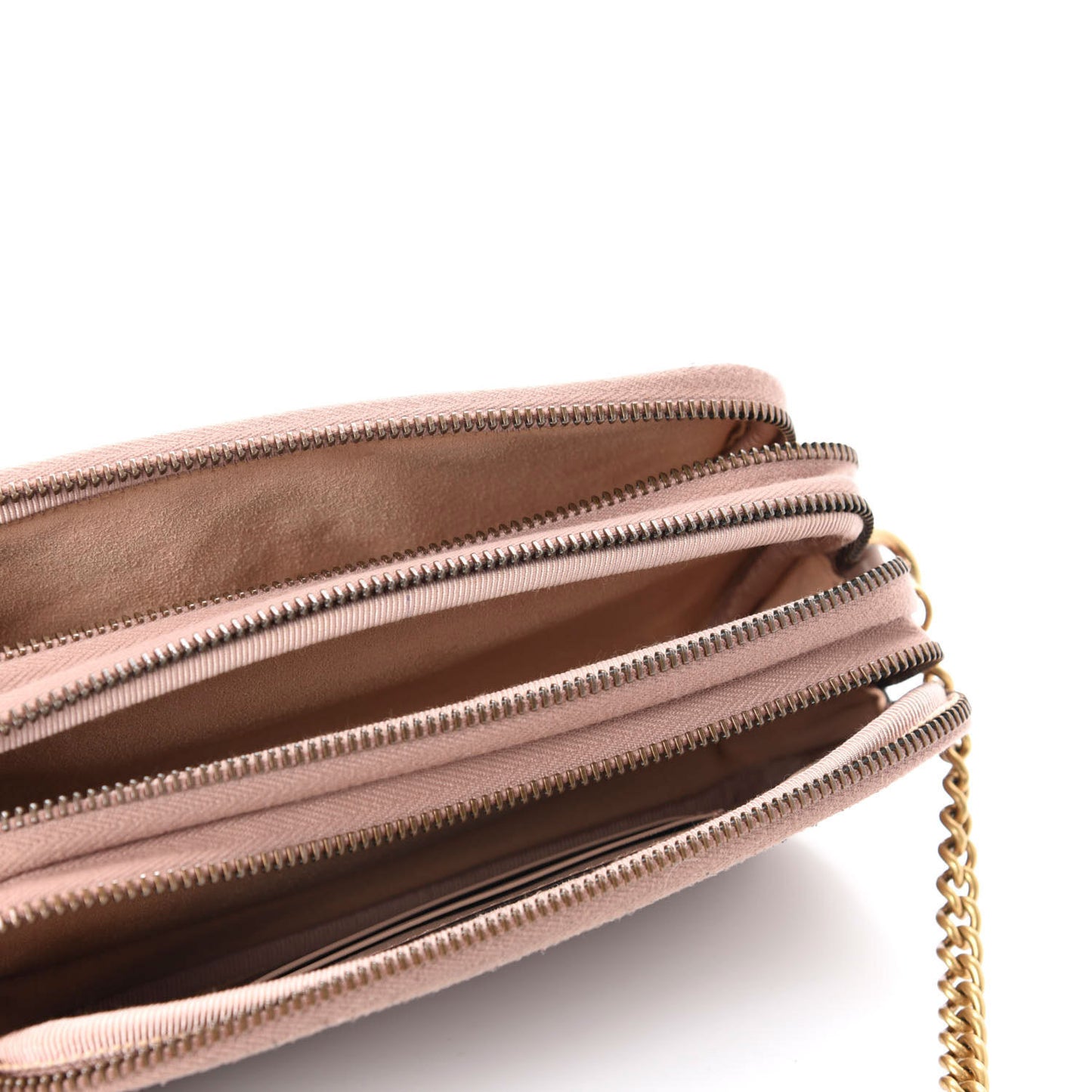 Calfskin Matelasse Mini GG Marmont Chain Crossbody Bag Porcelain Rose