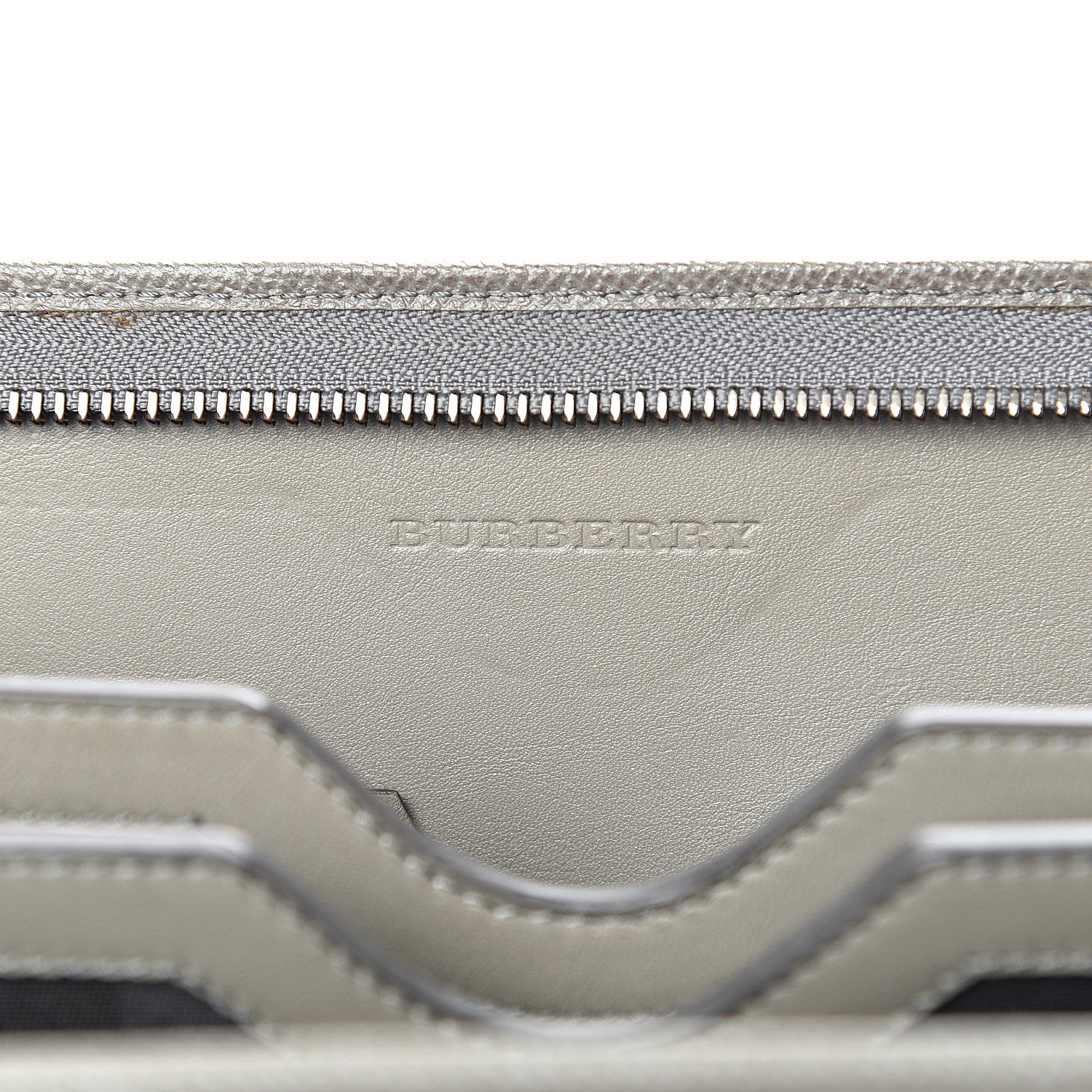 Burberry Grainy Calfskin Zip Around Organizer Grey 5 of 17