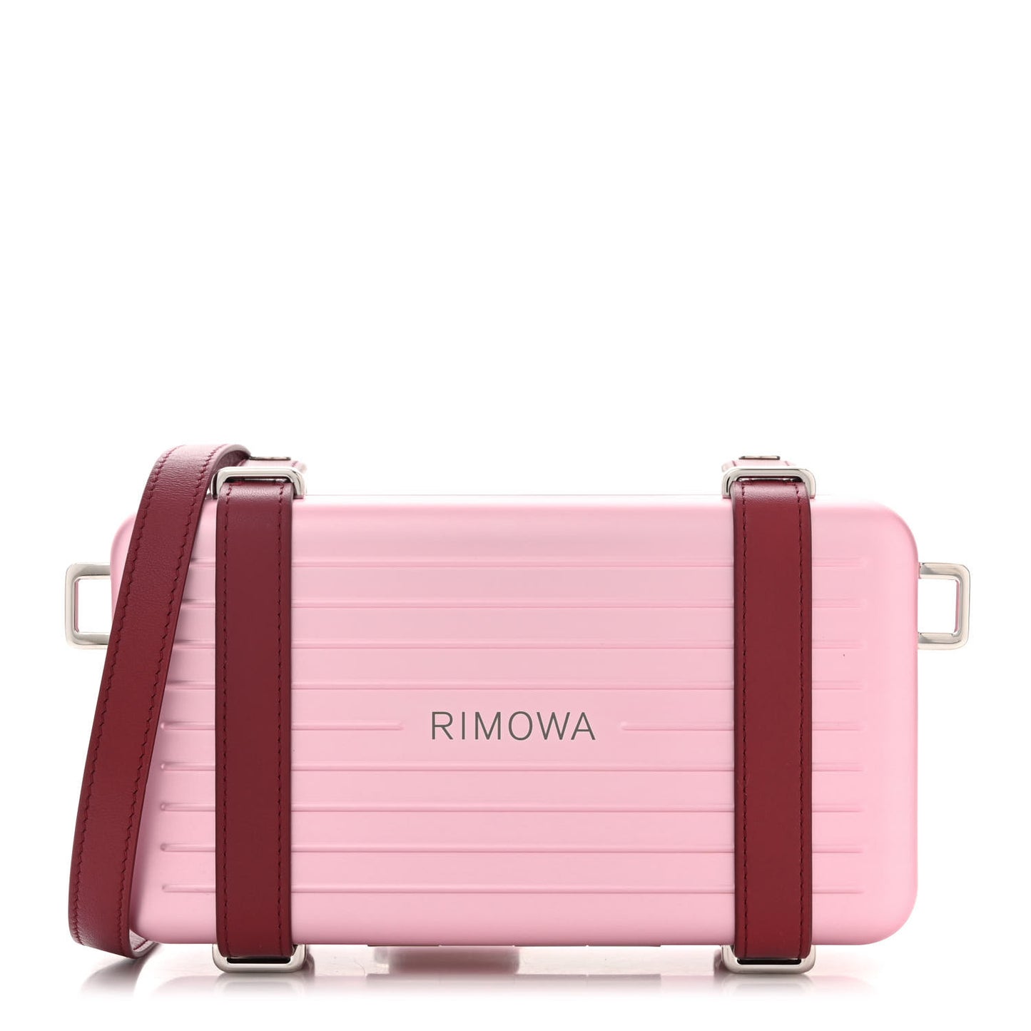 X RIMOWA Aluminum Personal Clutch On Strap Rose