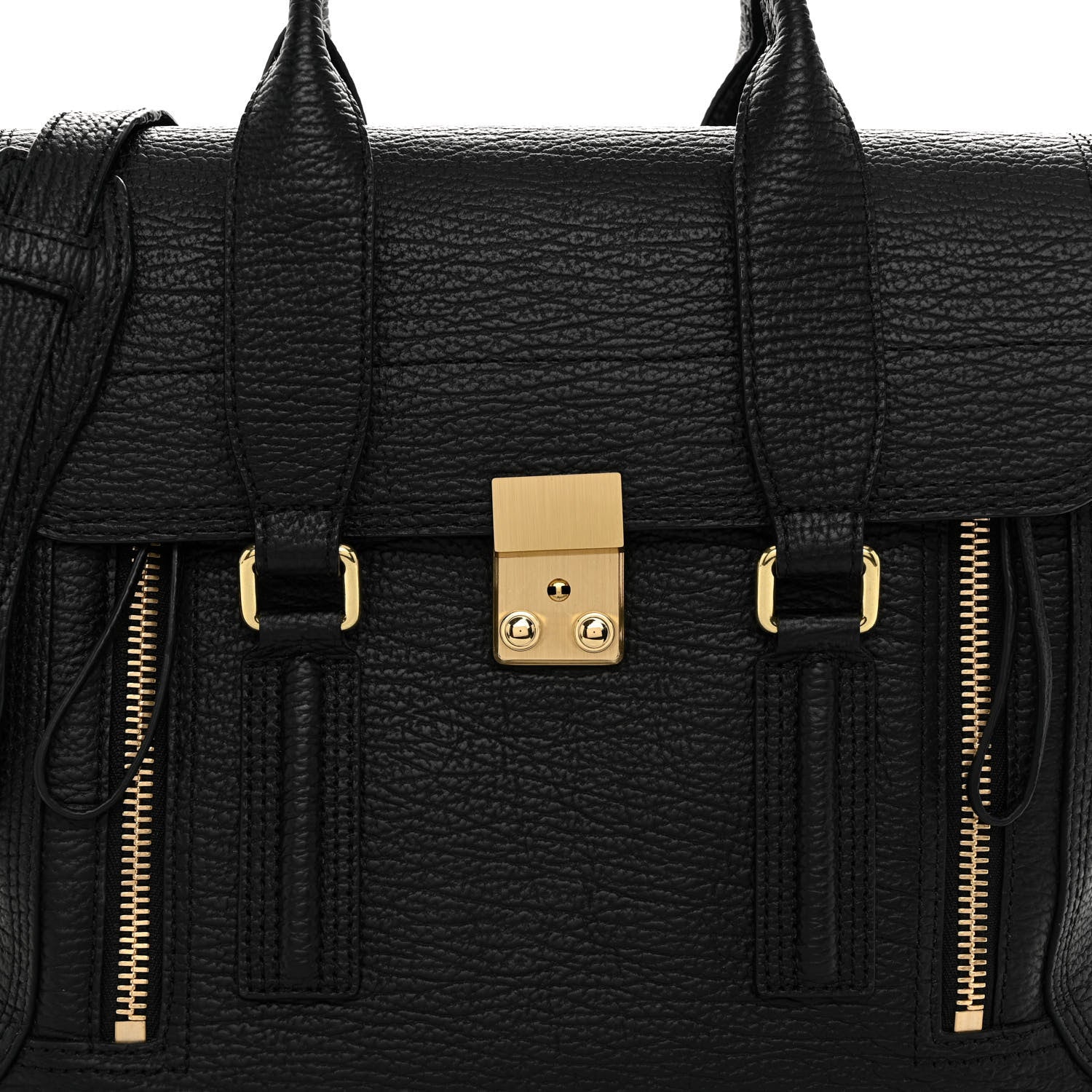 3.1 Phillip Lim Textured Calfskin Medium Pashli Satchel Black 7 of 9