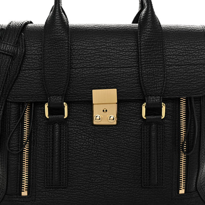 3.1 Phillip Lim Textured Calfskin Medium Pashli Satchel Black 7 of 9