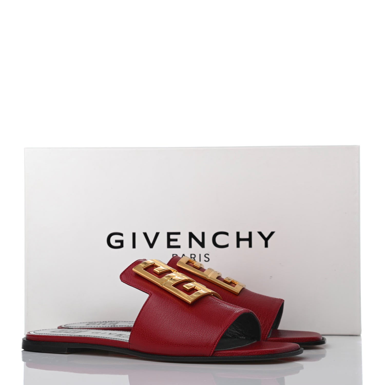Givenchy Goatskin 4G Flat Sandals 37 Red 9 of 9
