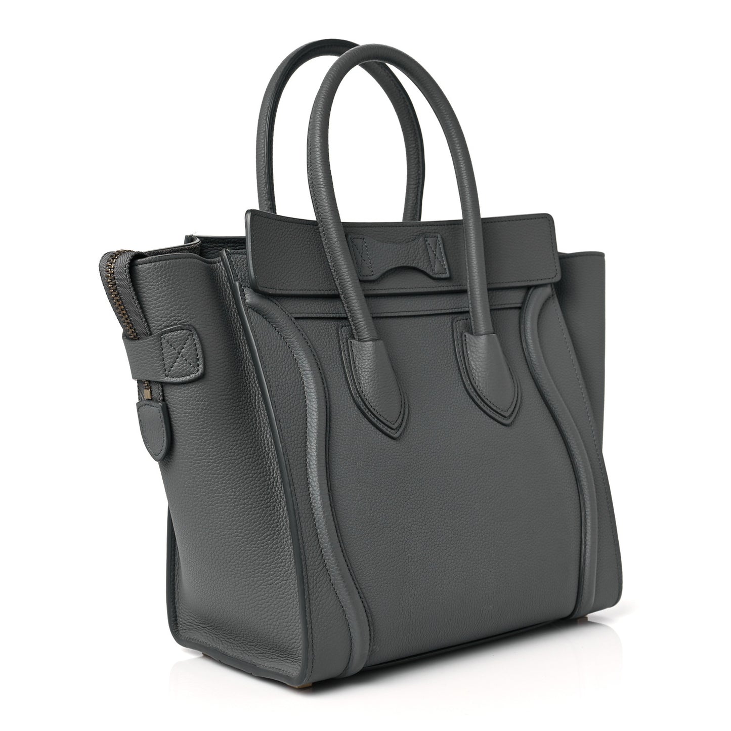 Baby Drummed Calfskin Micro Luggage Kohl