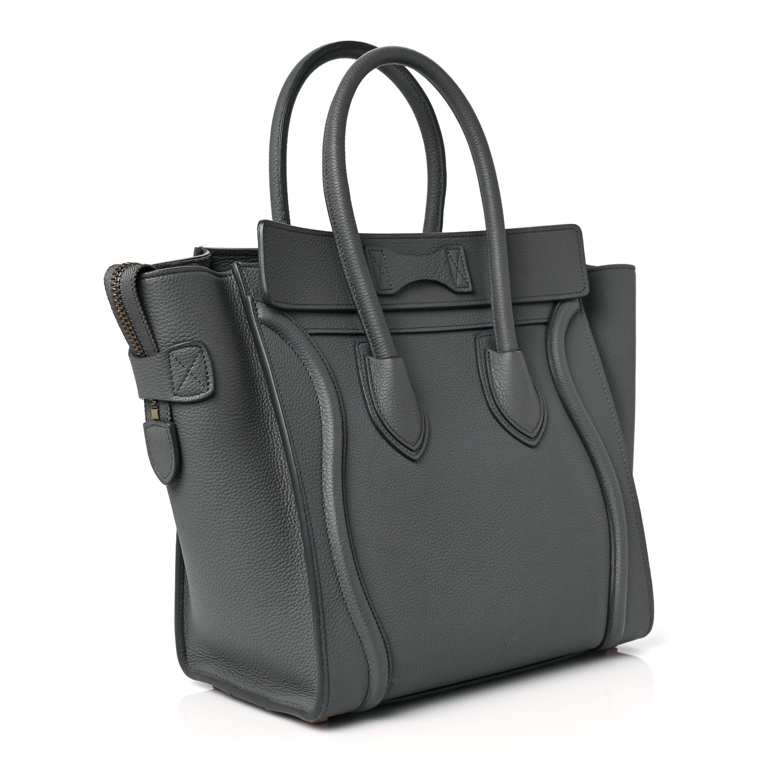 Celine Baby Drummed Calfskin Micro Luggage Kohl 3 of 9