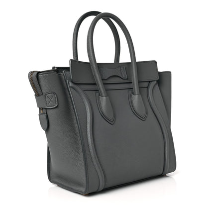 Celine Baby Drummed Calfskin Micro Luggage Kohl 3 of 9