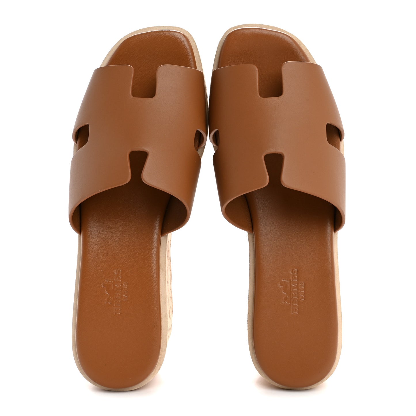 Calfskin Cork Eze 30 Sandals 37 Marron Glaise