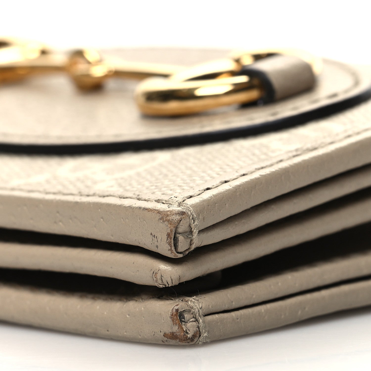 Gucci GG Supreme Monogram Textured Dollar Calfskin Horsebit 1955 Card Case Wallet Beige Mystic White Oatmeal 11 of 11