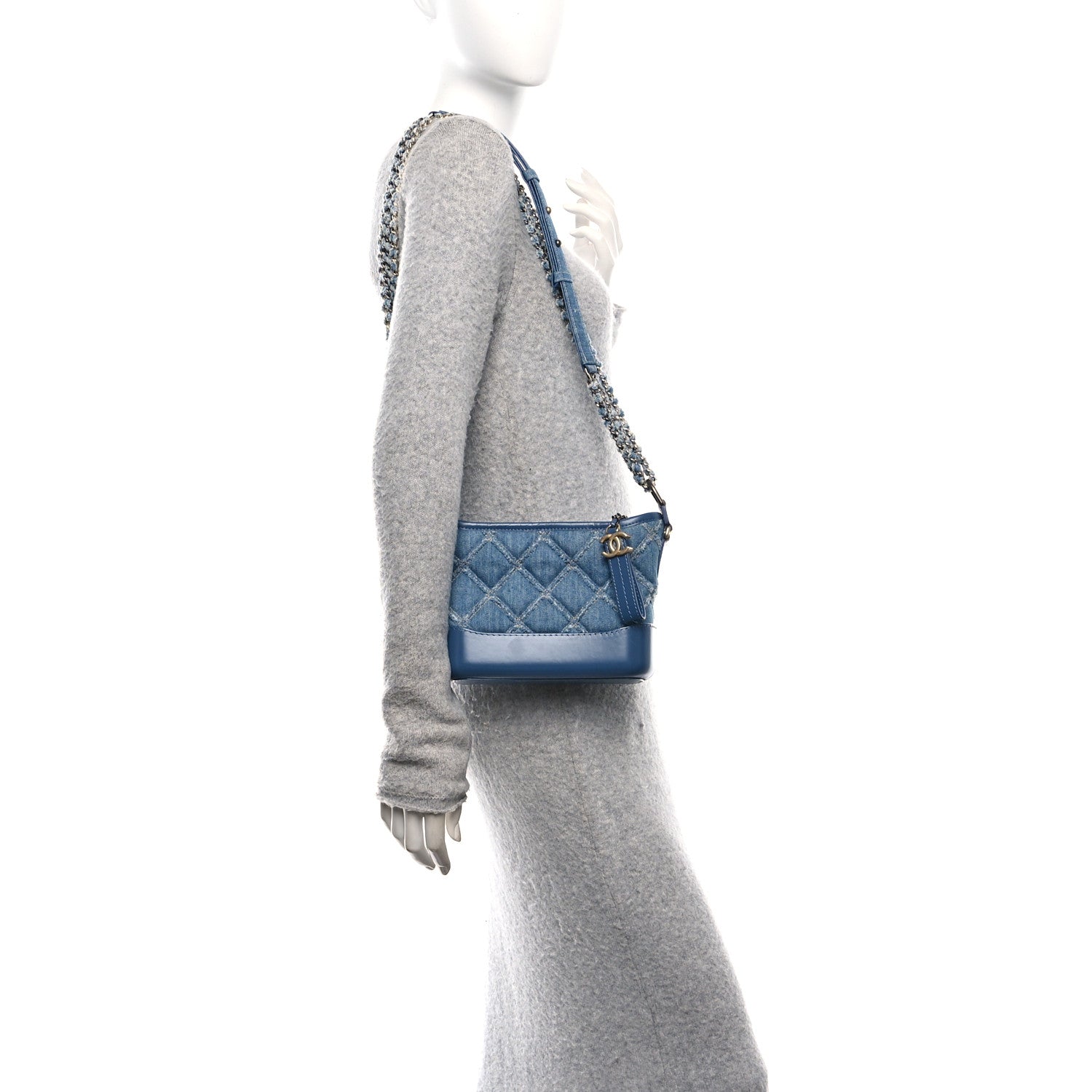 Chanel Denim Calfskin Small Gabrielle Hobo Blue 2 of 10