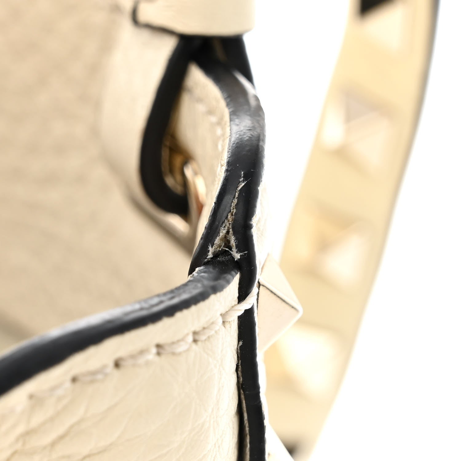 Valentino Garavani Pebbled Calfskin Mini Rockstud Tote Ivory 13 of 16