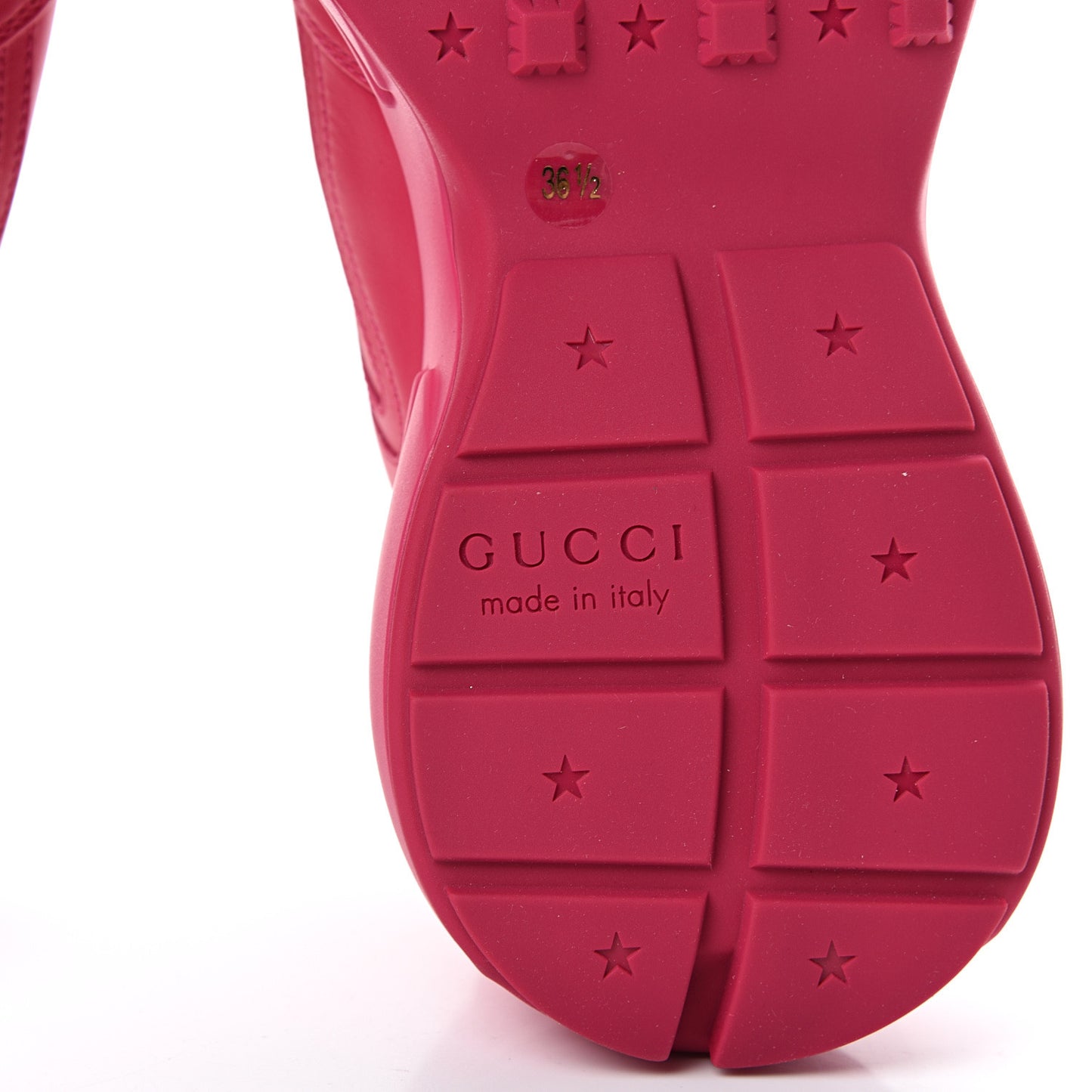 Calfskin Logo Womens Rhyton Sneakers 36.5 Box Pink