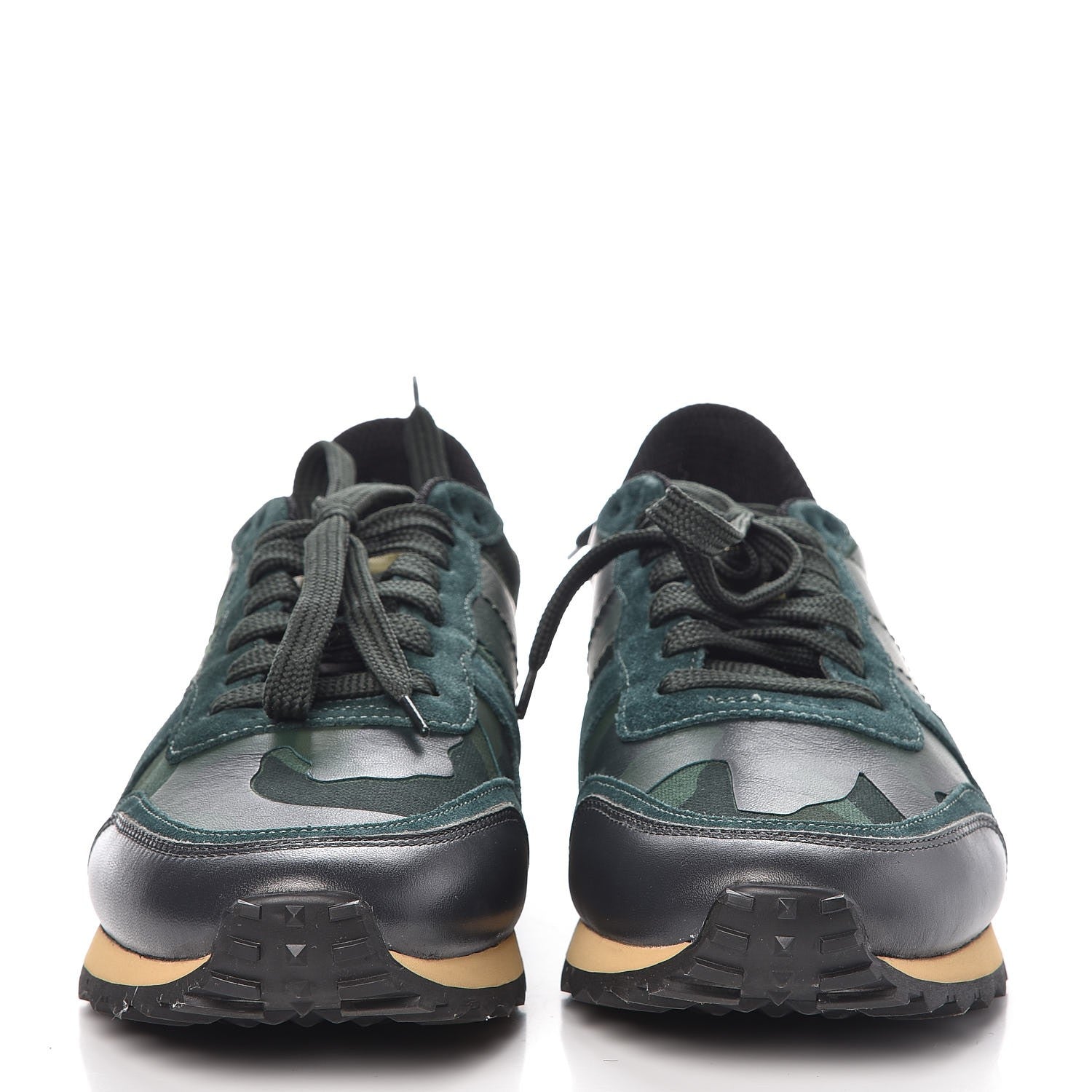 Valentino Garavani Nappa Suede Camouflage Rockrunner Sneakers 41.5 Multicolor 3 of 12