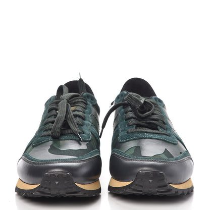 Valentino Garavani Nappa Suede Camouflage Rockrunner Sneakers 41.5 Multicolor 3 of 12