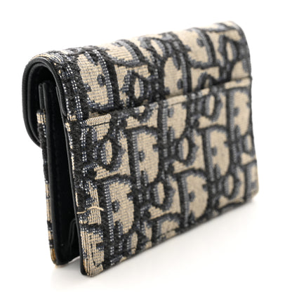 Christian Dior Oblique Saddle Card Holder Blue 3 of 7