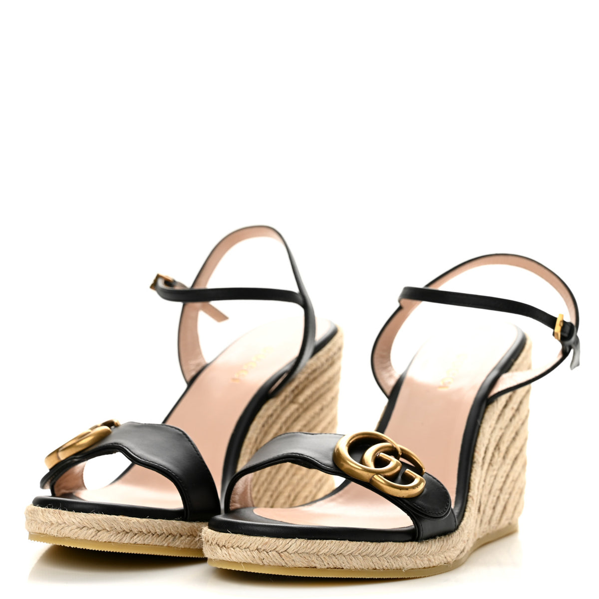 Gucci Galassia Aitana Espadrille 10/95mm Wedge Sandals 35.5 Black 4 of 10