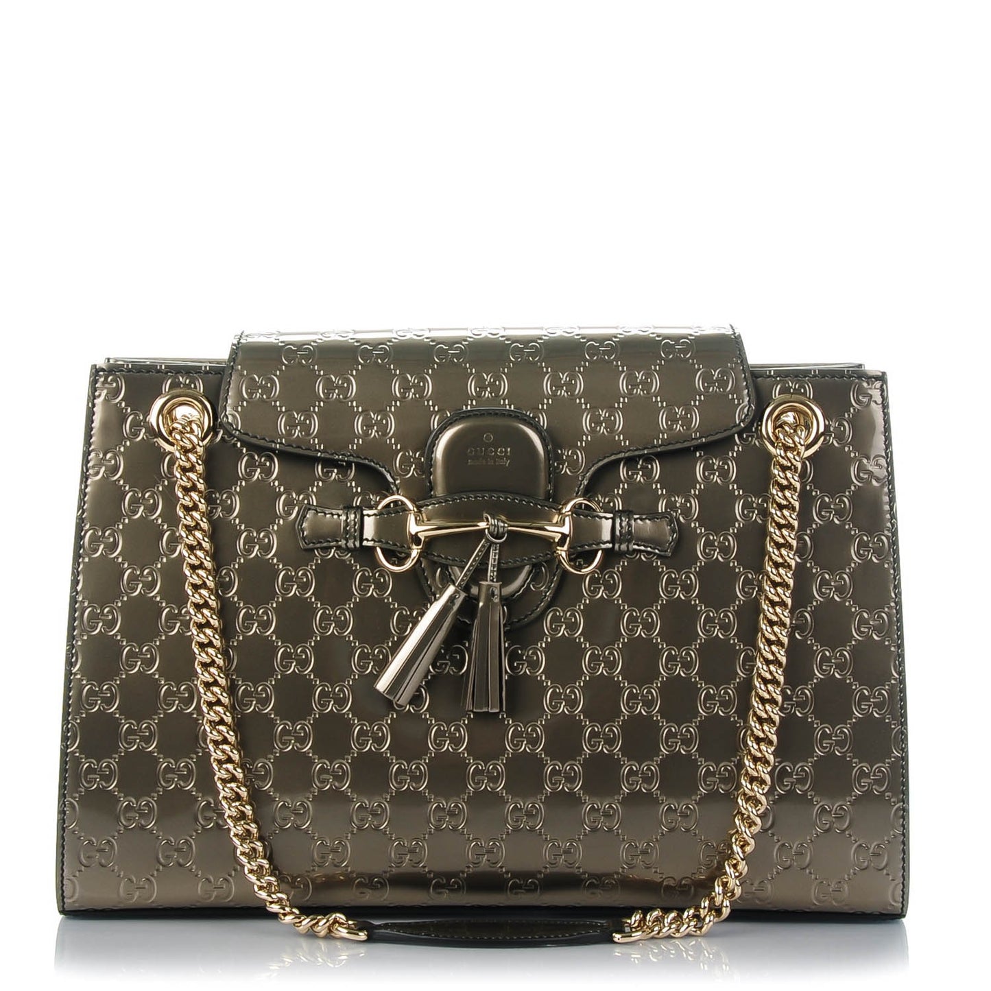 Shine Guccissima Large Emily Chain Shoulder Bag Sasso