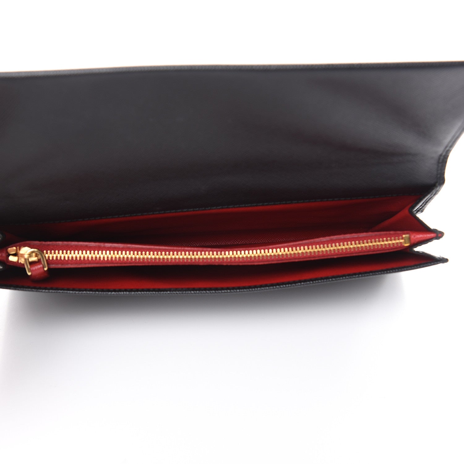 Prada Saffiano Travel Wallet Black Rosso 5 of 11