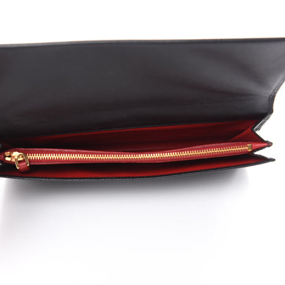 Prada Saffiano Travel Wallet Black Rosso 5 of 11