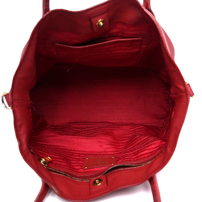 Prada Vitello Daino Tote Rosso 4 of 41