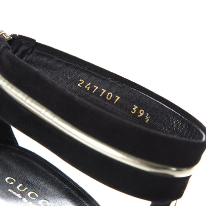 Gucci Suede Keira T Strap Platforms 39.5 Black 8 of 9