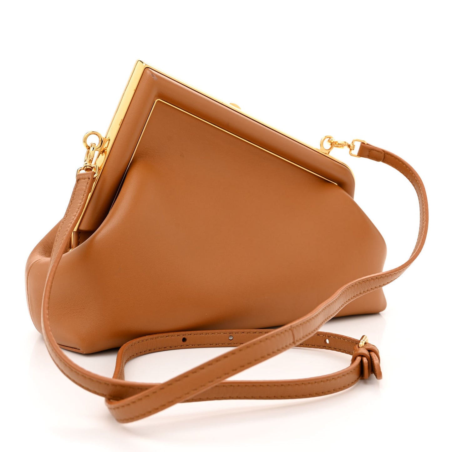 Shiny Nappa Small Fendi First Caramello