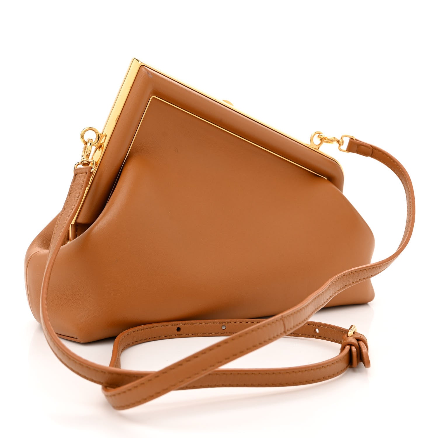 Fendi Shiny Nappa Small Fendi First Caramello 3 of 12