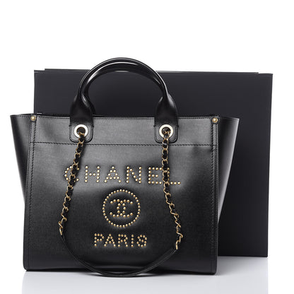 Chanel Caviar Small Studded Deauville Tote Black 10 of 10